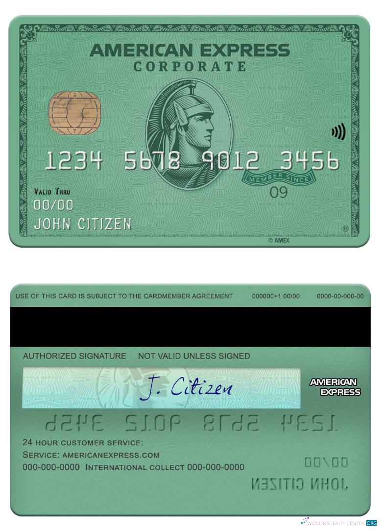 Download USA Heritage bank american express green card Photoshop template
